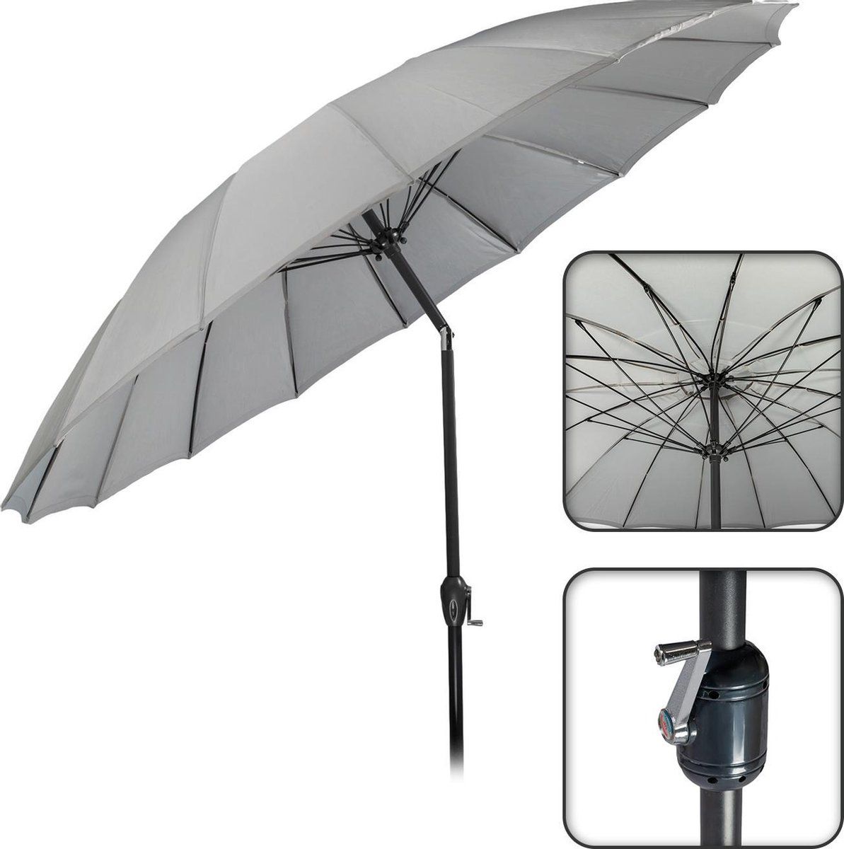 Maxx-garden Parasol Shanghai - 270 cm - Grijs