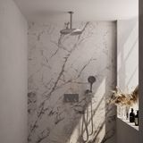 BRAUER Brushed Edition thermostatische inbouw regendouche met drukknoppen SET 60 met 30 cm douchekop en plafondarm en 3-standen handdouche en doucheslang en wandaansluitbocht RVS geborsteld PVD