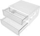 Boîte de rangement adhésive, tiroir caché, sous le bureau, pour la maison et le bureau, grand, blanc (x2)