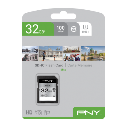 PNY Elite SDHC 32GB - Class 10 - UHS-I - Zwart