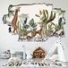Trompe L'Oeil Stickers Trou Dans Le Mur - Forêt Tropicale Animaux - 90 X 144 Cm