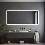 Saniclass Lumen spiegel – rechthoek met afgeronde hoeken – 160x70 cm – indirecte LED rondom – spiegelverwarming SW19-16070