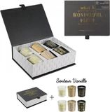 Home Decor Factory Geurkaarsen Set van 6 - Vanille - Zwart/Goud