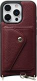 AVY Leren Hoesje Geschikt voor Apple iPhone 16 Pro | Met Magnetische Kaarthouder | Compatibel met MagSafe | Leather Case met Wallet | Burgundy