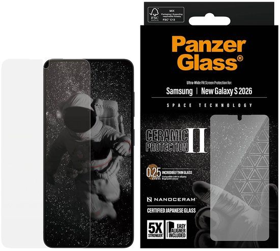 PanzerGlass Ceramic Screenprotector voor Samsung Galaxy S26