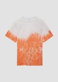 s.Oliver T-shirt Kinderen Oranje Katoen Tie-dye Korte Mouw Ronde Hals Aansluitend Casual