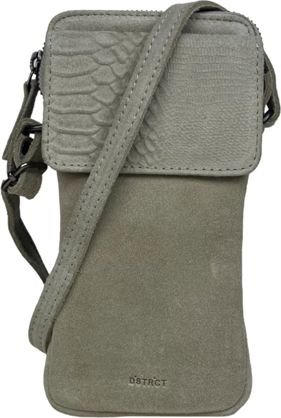 DSTRCT Limited Leren Suede Telefoontasje Beige