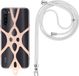 Merkloos Avizar Telefoonkoord voor Smartphone Universeel Silicone Rekbaar Verstelbaar 90 cm, Roze