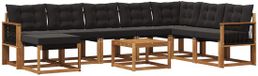 vidaXL Hoek loungeset 8 zitplekken Naturel et noir