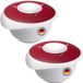 Westmark 2 Roer-/bakschalen met tweedelig deksel, 3,5 l, met tuit, plastic, wit/rood, 315522E3
