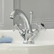 Hudson Reed Robinet de lavabo rétro mitigeur monotrou - Chrome noir vintage croisillon