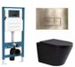 QeramiQ Dely Toiletset - Inbouwreservoir - Noir mat