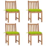 VidaXL Chaise de jardin Assise capitonnée Teck Vert