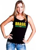 Bellatio Decorations Shoppartners Bv Zwart Brasil supporter mouwloos shirt dames - Brazilie singlet shirt/ tanktop M