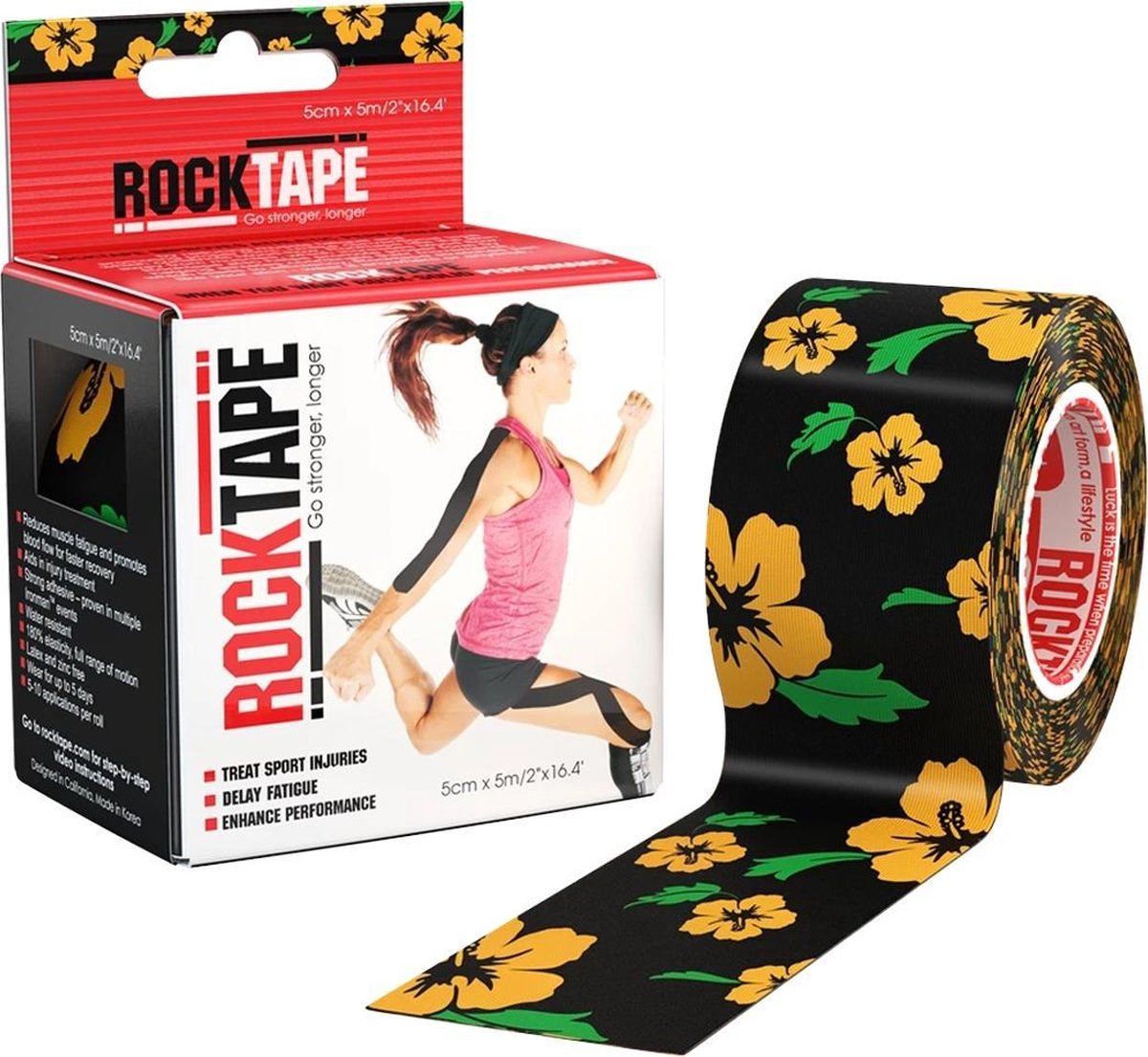 Rocktape Classic Kinesiotape - 5 cm x 5 m - Zwart