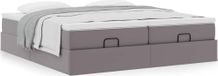 Prolenta Maison Exclusive - Cadre de lit ottoman avec matelas gris 160x200cm en cuir synthétique