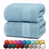 NatureMark Badhanddoeken van badstof, 2-pack, 70x140cm, 100% katoen, lichtblauw