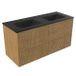 Saniclass Badkamermeubelset - 120x45x62cm - Vygo keramische wastafel zwart - 2 wasbakken - 2 kraangaten - 4 lades - mat eiken natural