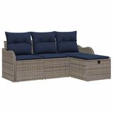 vidaXL Tuinbank Grijs en Marineblauw