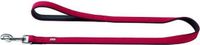 Hunter Softie hondenriem kunstleder nubuck look rood / zwart 110 cm x 15 mm