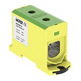 Verdelerblok Morek Verdelerblok f. Al/Cu geschikt 35-240mm2 geel-groen 1-pol. 1000V AC/DC klem geïsoleerd OTL 240 MAA1240Y10 3996