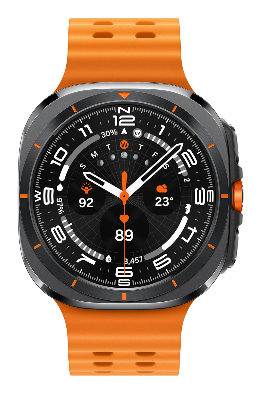 Samsung Galaxy Watch Ultra (LTE, 47mm) - Titanium Gray - Orange Band
