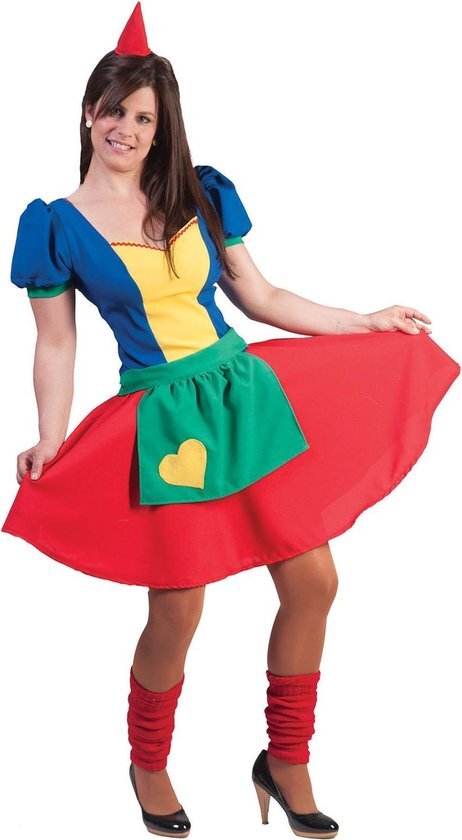 Funny Fashion Dwerg & Kabouter Kostuum Kleurige Sprookjesboek Jurk Vrouw Maat 44-46 Carnaval kostuum Verkleedkleding