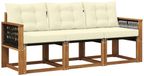 vidaXL Bank loungeset 3 zitplaatsen Naturel et crème Acacia bois