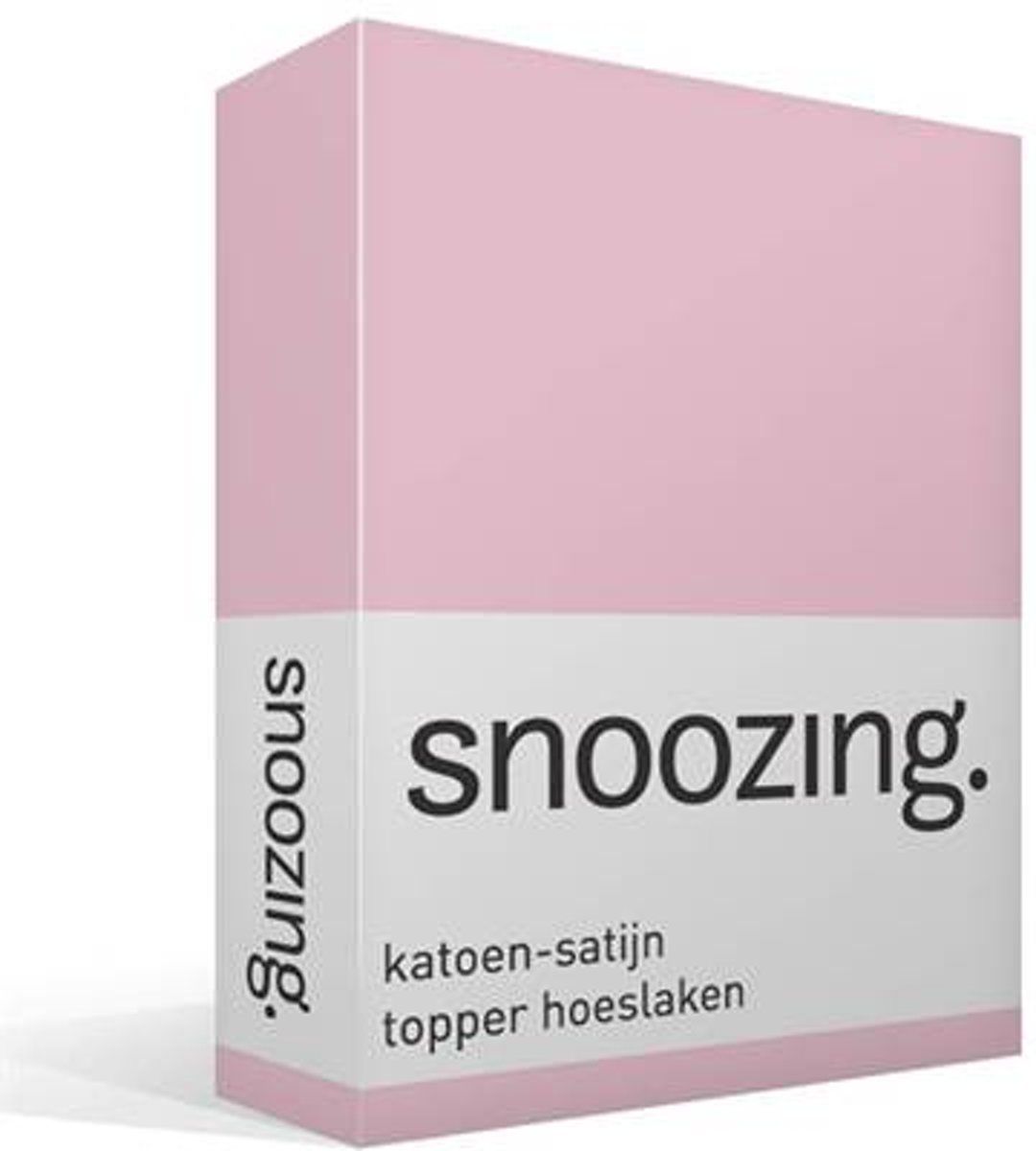 Snoozing Katoen-satijn Topper Hoeslaken 140x220 cm Roze