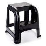 Plasticforte Marchepied - Lot de 3x pièces - 2 marches - noir - plastique - 45 cm - jusqu'à 75 kg