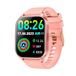Cool Smartwatch met gebogen display, siliconen, roze, voor oproepen, gezondheid, sport, Roze, Medium
