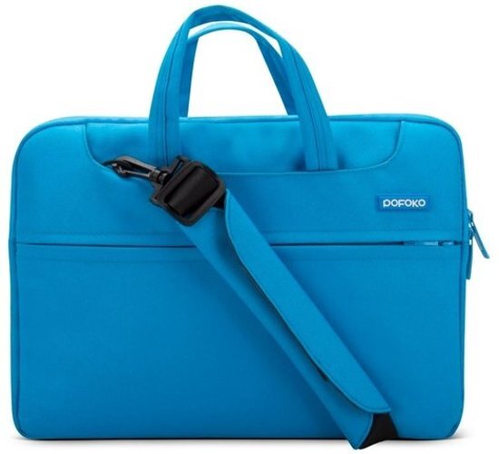 Pofoko 15.4 inch laptoptas met schouderband - Blauw