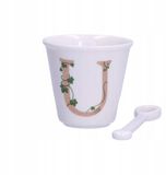 La Porcellana Bianca Espressokopje met Lepel, 75ml, Wit Porselein