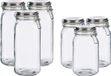 Vivalto Set de 6 Pots de Stockage de Cuisine Luxe avec Couvercle à Rabat - Argent - 1500 & 2100 ml