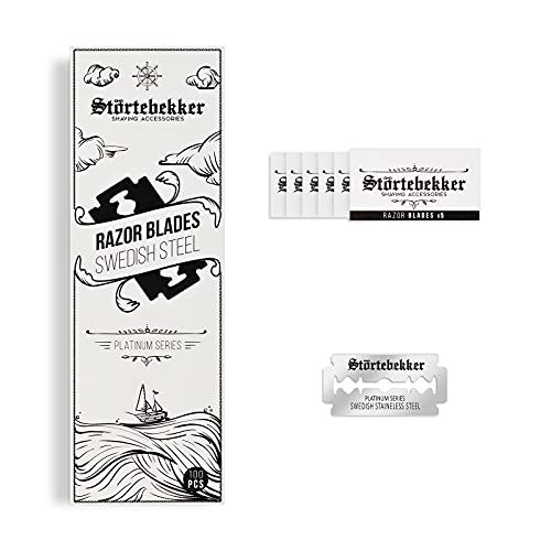 Störtebekker Shaving Accessories Störtebekker Premium scheermesjes - 100 scheermesjes voor scheermes en scheermes - gemaakt van Zweeds roestvrij staal
