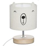 Atmosphera Lampe de chevet ours - enfants - gris - lin - D15 x 21 cm - Lampe de table/lampe de bureau -