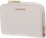 COCCINELLE Leren Kaarthoes Metallic Soft Credit Card Holder Lambskin White Crème