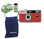 AgfaPhoto Analoge 35mm kleine beeldfilm fotocamera rood + kleur foto's film + batterij
