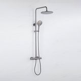 FortiFura Calvi opbouw regendoucheset – Ø30 cm hoofddouche – 1-stands ronde handdouche – gunmetal geborsteld