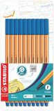 STABILO Premium fineliner point 88 - 10 Stuks - Blauw