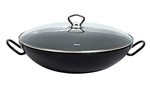Riess 0385-022 Wok met glazen deksel 36cm - CLASSIC - BLACK MAILLE - Inductie