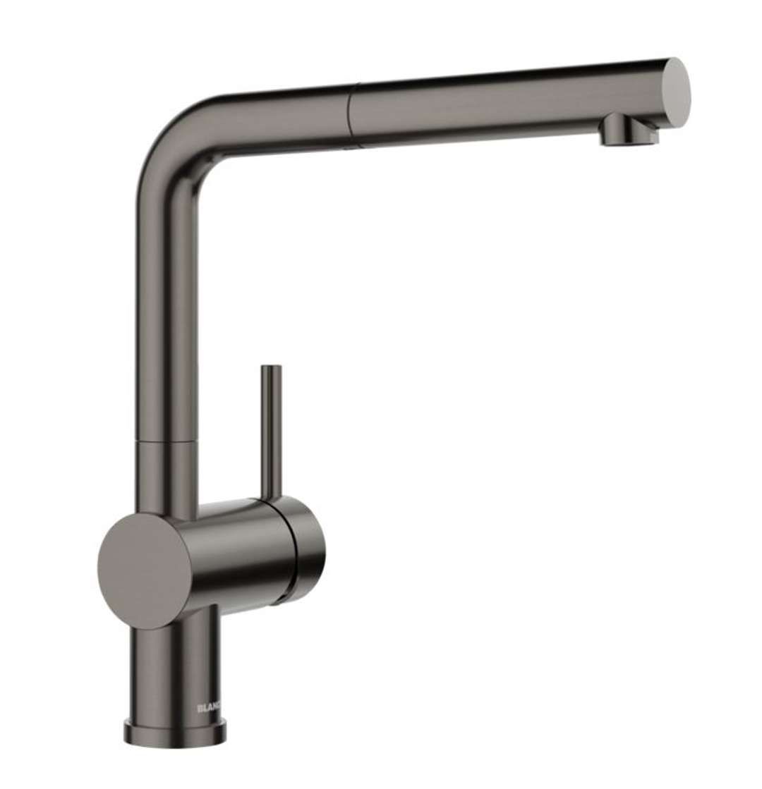 Blanco Linus S - Kitchen Tap with Pull-Out Hand Shower, Dark Steel 527733