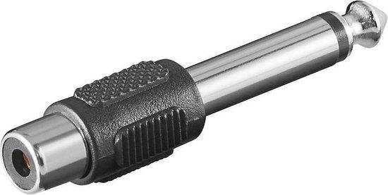 Merkloos Audio adapter cinch - Klinkstekker mono - Verbinden van audio - 635 mm mono jack - 1 stuk - Zwart