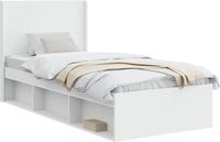 vidaXL Bedframe met opbergruimte en hoofdbord Wit 100 x 200 cm
