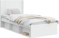 vidaXL Bedframe met opbergruimte en hoofdbord Wit 100 x 200 cm
