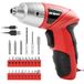 Hi-Spec 3,6V Elektrische Schroevendraaier voor Montage en Klussen, Rood | 27 pc