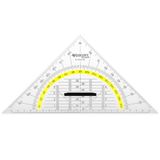 Westcott E-10134 00 Geometrische driehoek, van kunststof, met afneembare handgreep, 22 cm, transparant