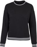 Build Your Brand College Crew Dames Sweater - Black/White maat 5XL
