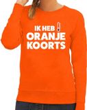 Bellatio Decorations Shoppartners Bv Oranje tekst sweater Ik heb Oranje koorts voor dames - Koningsdag kleding XL