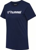 Hummel Hmlmover T-shirt en Coton à Manches Courtes pour Femme - Marine - Taille M